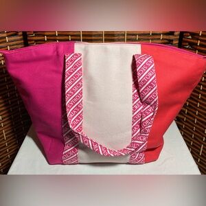 Victoria’s Secret Pink Canvas Tote Bag Large Beach Gym Travel Bag